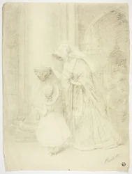 Lady and Girl in Church