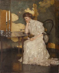 Girl Playing with Solitaire