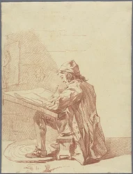 An Artist Sketching in His Studio