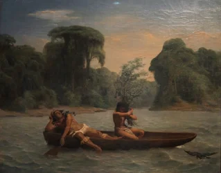Two Indians in a Canoe