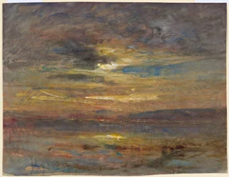 Sunset over a Pond