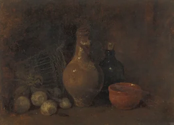 Still Life with Four Fruits, Glass and Earthenware