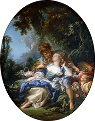 A Shepherd and a Shepherdess in Dalliance in a Wooded Landscape