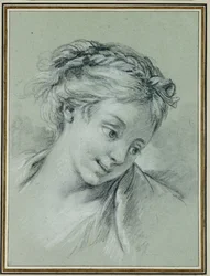 Head of a Girl Looking Down to the Right