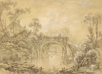 Landscape with a Rustic Bridge