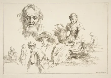 Sheet of Sketches, ca. 1735