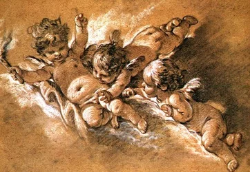Three Putti in Clouds