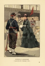 Stopped at a barricade, a pass from the Paris Commune