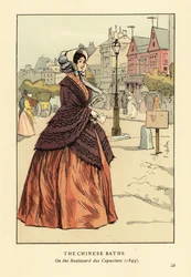 Woman in Front of the Chinese Baths on the Boulevard des Capucines