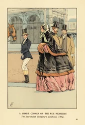 Woman in Fur-Lined Cape and Muff with Another Woman in Riding Wear