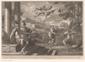 Seated Personifications of Genius and Philosophy with Nymphs Planting Roses