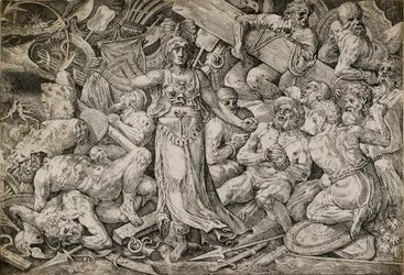 Victoria Surrounded by Prisoners and Trophies, 1552
