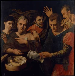 Portrait of Frans Floris and Willem Key with Titus, Caligula and Vitellius