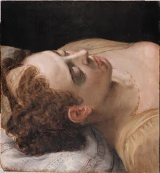 Study head of a lying woman