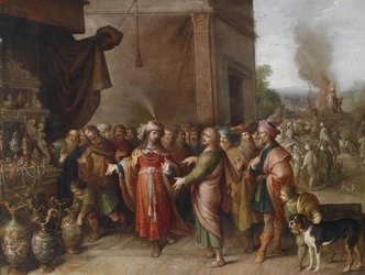 Croesus showing Solon his Treasures