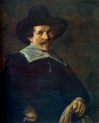 Portrait of a Man holding Gloves