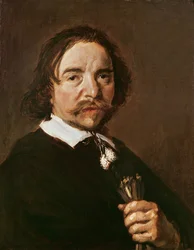 Portrait of a Man with a Glove and Black Hair