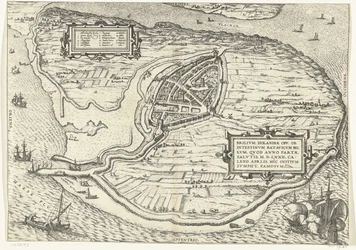 Map of the Island of Voorne and Plan of Brielle, 1572