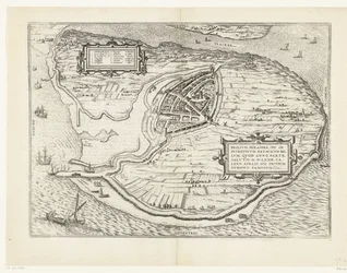 Map of the Island of Voorne and Plan of Brielle, 1572