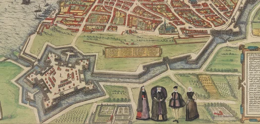 Palazzo Farnese at Caprarola, from Braun and Hogenberg