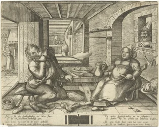 Shoemaker and His Wife Drinking Beer in a Room