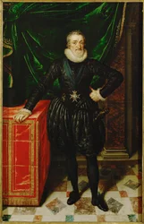 Henri IV, King of France, in black court robes