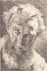 Old Bearded Man Looking to the Side