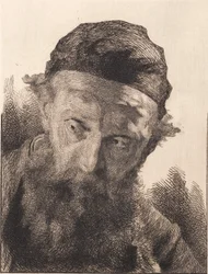 Old Bearded Man with Black Cap