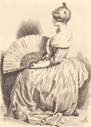 Seated lady with fan