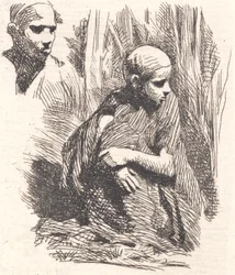 Seated Oriental. A Head in the Corner