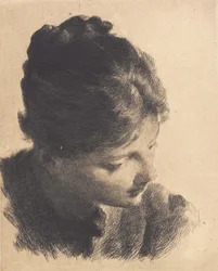Young Girl in Half Profile, Looking Down