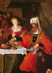 Herod and Herodias at the Feast of Herod (detail)