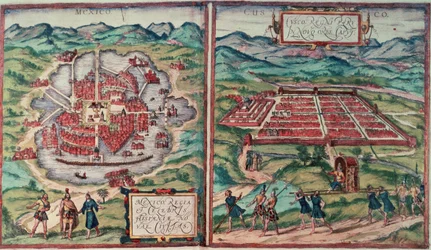 Plans of Mexico City, Mexico and Cusco City, Peru (from Carl Nebel