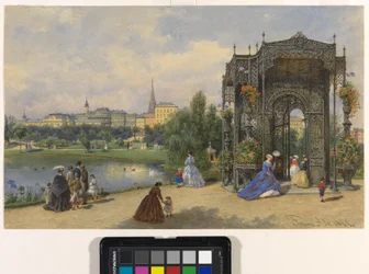 City Park with an Iron Pavilion and a View of the City