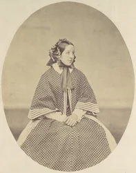 Young Woman in Dotted Dress, 1850s-60s