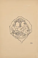 Peasant Couple (Filling of a Furniture Piece?)