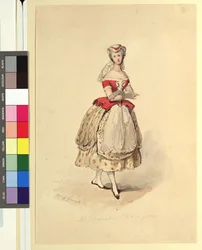 Ida Schuselka-Brüning as a Country Girl in "Maria, Daughter of the Regiment"