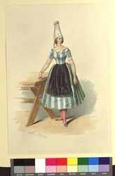 Ida Schuselka-Brüning as a French Peasant Woman in "Maria, Daughter of the Regiment"
