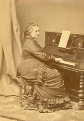 Portrait of Clara Wieck-Schumann at the piano