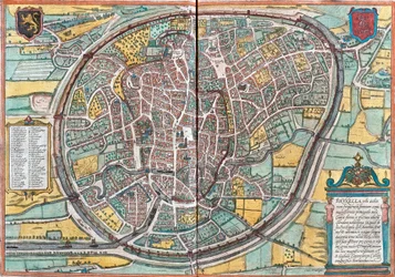 Map of Bruxelles, Belgium (etching)