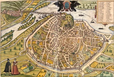 Plan of Avignon, France