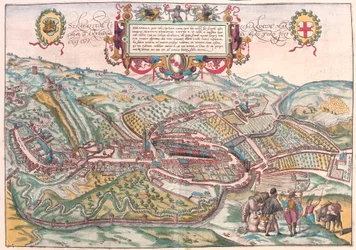 Serravalle, Vittorio Veneto, Italy (engraving)