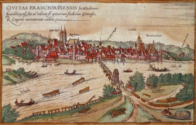 View of Frankfurt am Main, Germany (engraving)