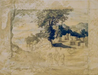 Italian Landscape with Staffage Figures