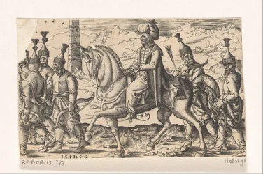 Sultan on Horseback Accompanied by Soldiers