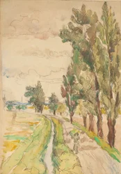 Country Road with Trees