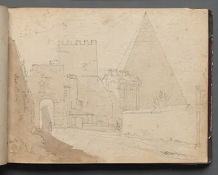 Album with Views of Rome and Surroundings, Landscape Studies, page 08a: Porta St. Paolo