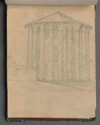 Album with Views of Rome and Surroundings, Landscape Studies, Page 32a: Roman Temple