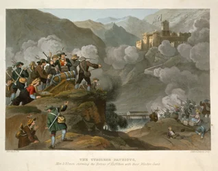 The Tirolese Patriots Storming the Fortress of Kuffstein with their Wooden Guns, Engraved by John Heaviside Clark and Matthew Dubourg from Historic, Military and Naval Anecd