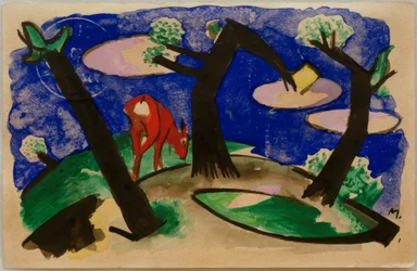Landscape with Red Animal